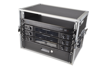 6 Way Wireless Microphone Set with Belt packs and Headsets Racked Ready to Use